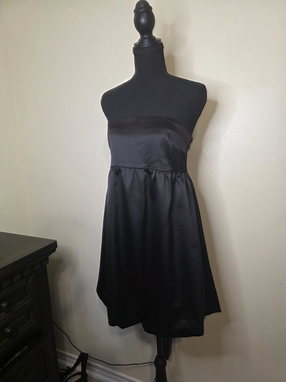 GAP Black Strapless Satin Party Dress